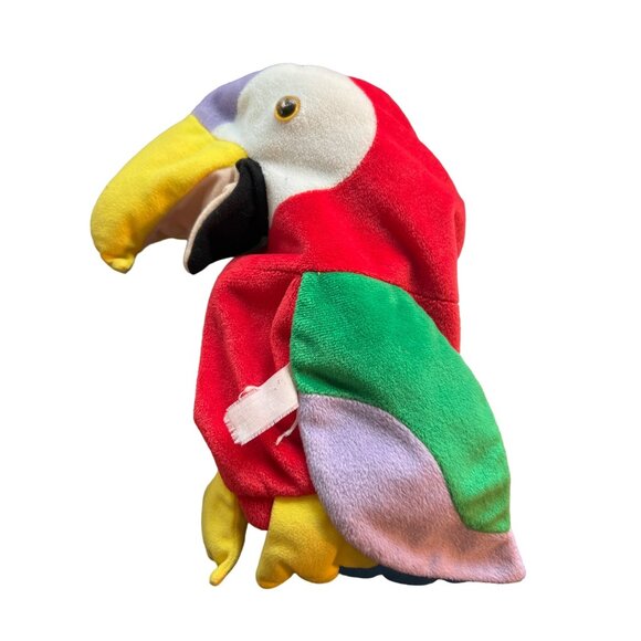 Parrot Hand Puppet Scarlet Macaw 14" Damage to Eyes - Picture 1 of 6